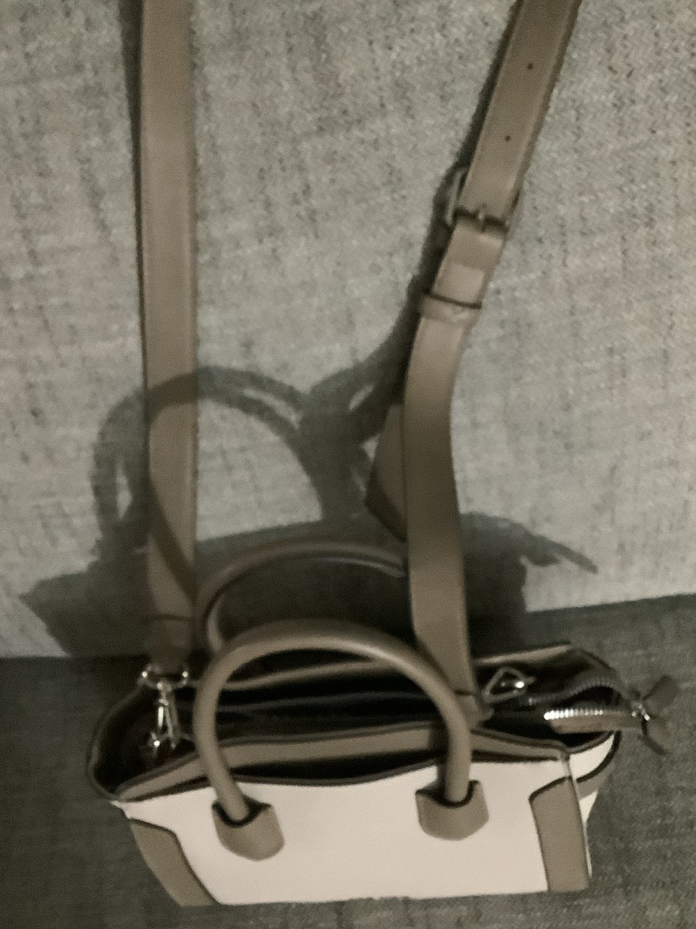 Nine West Two-Tone Satchel in Cream and Taupe - Picture 6 of 7
